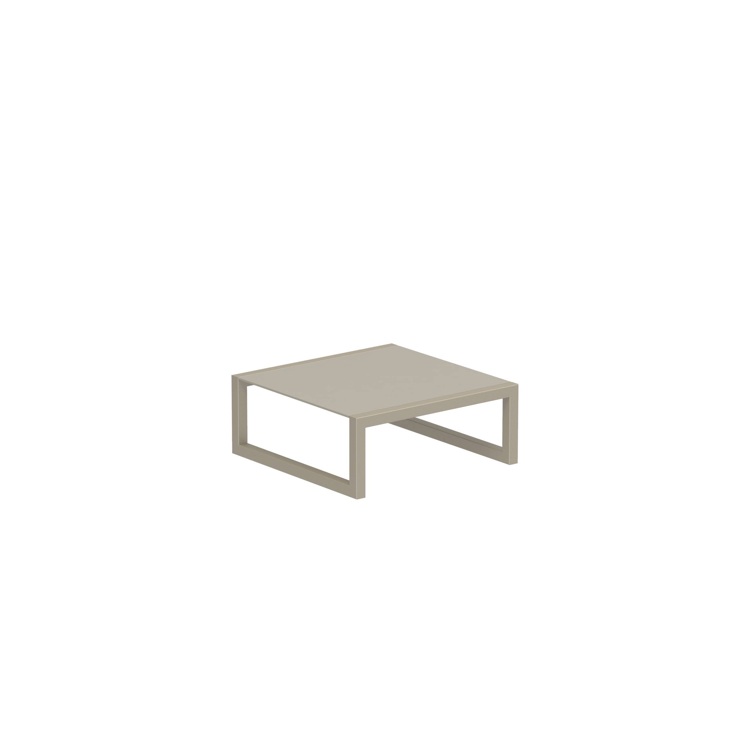 Ninix Low Table 90x90cm Frame Sand And Ceramic Pearl Grey