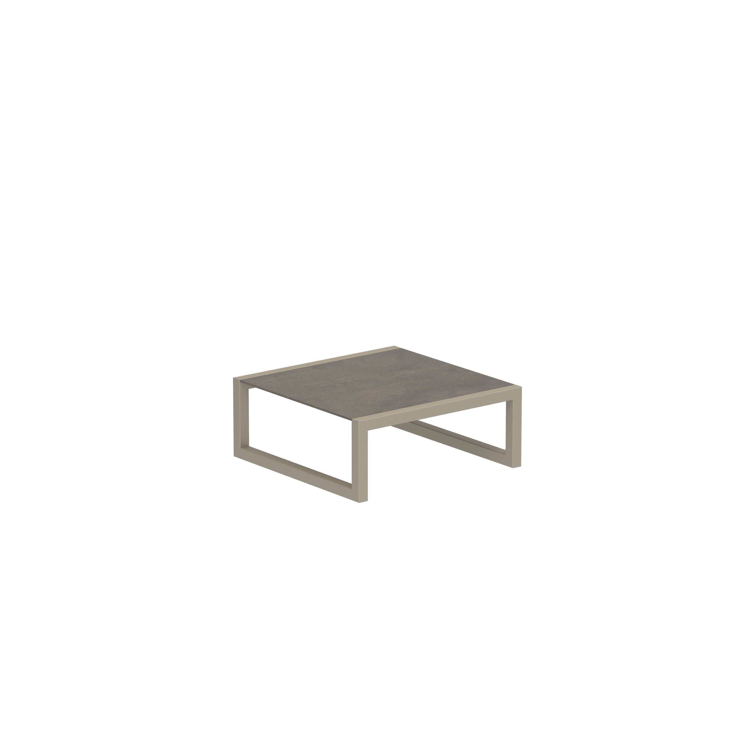 Ninix Low Table 90x90cm Frame Sand And Ceramic Terra Marrone