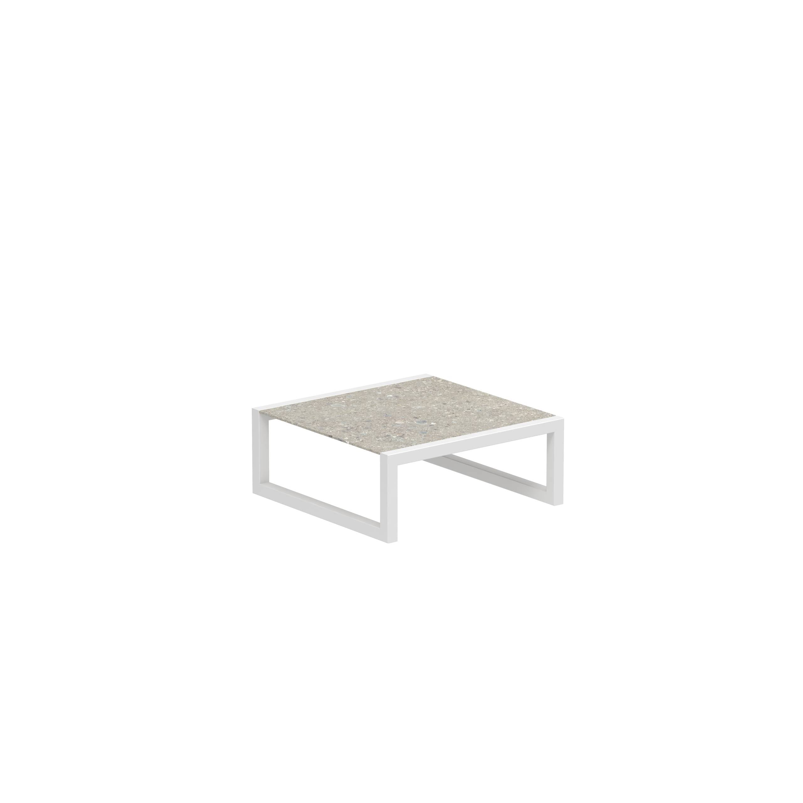 Ninix Low Table 90x90cm Frame White And Ceramic Ceppo Dolomitica