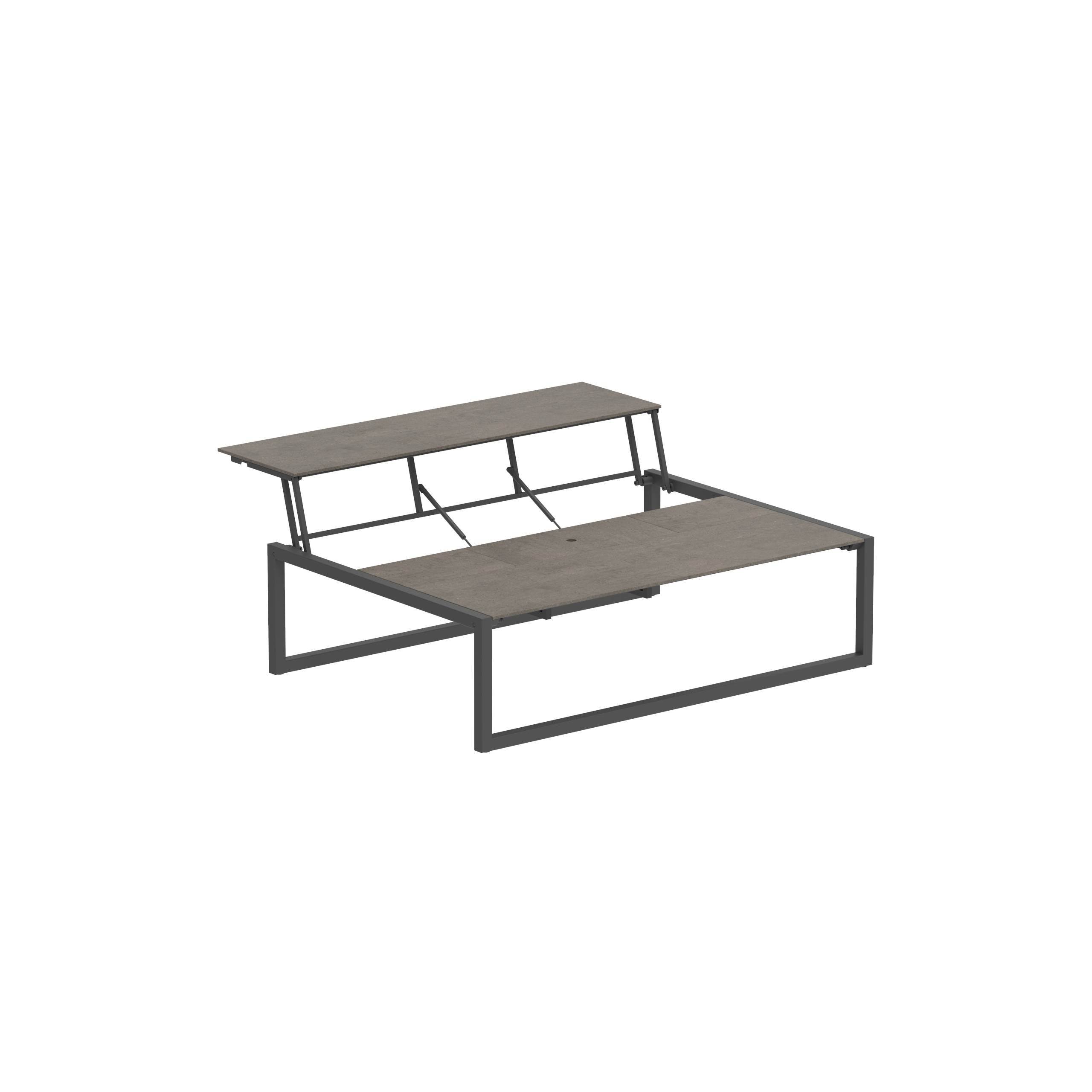 Ninix Lounge Table 150t Coated Anthracite-Ceramic Terra Marrone