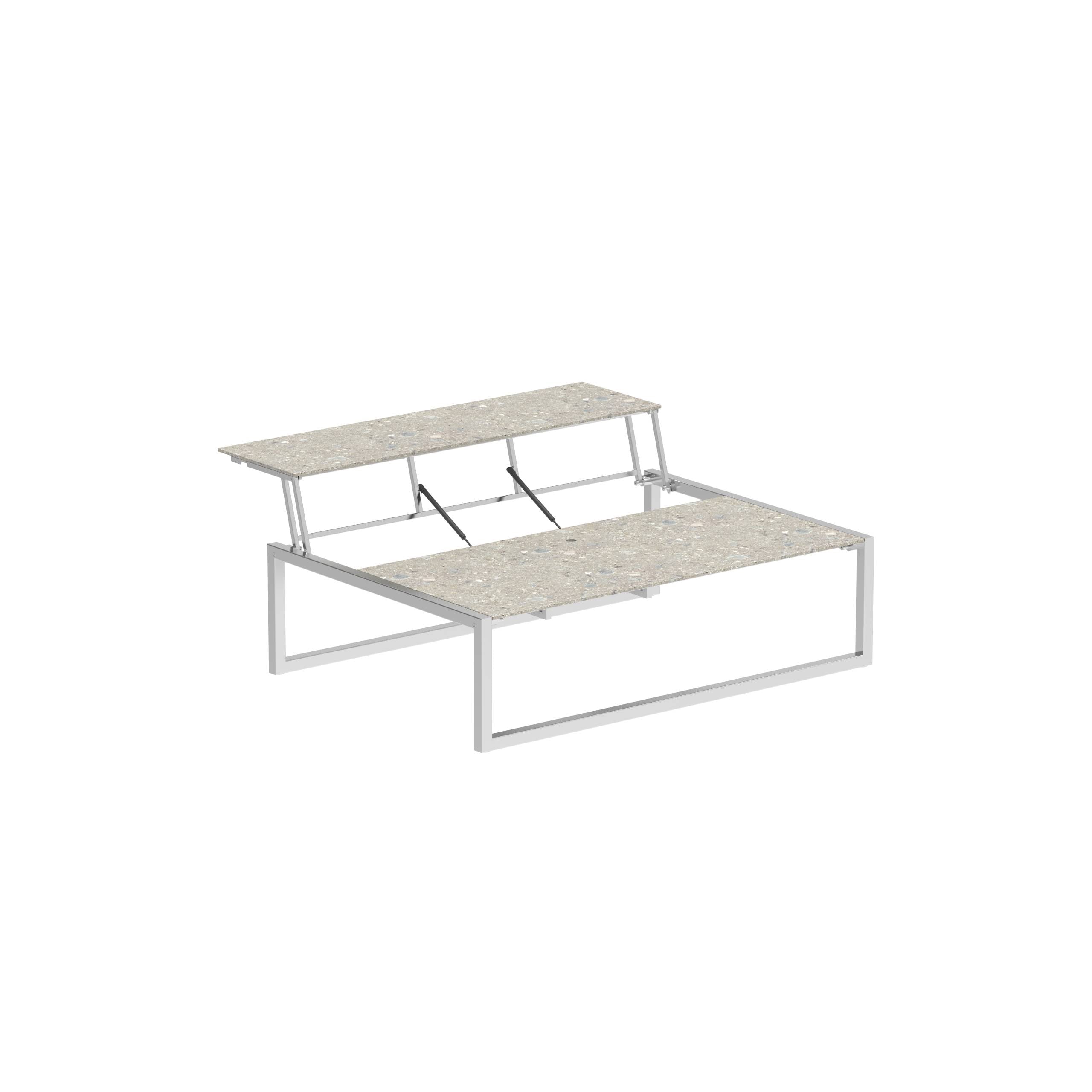 Ninix Lounge Table 150t Ss El. Pol. - Ceramic Ceppo Dolomitica