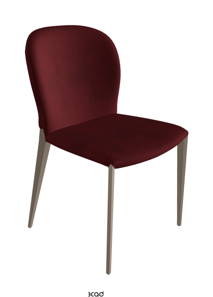 Nancy ML Dining Chair_Titanium Embossed_Micro Nubuk_Cardinal