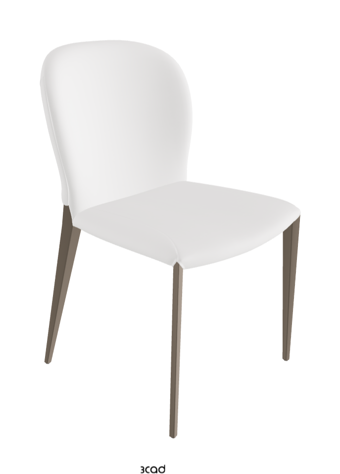 Nancy ML Dining Chair_Titanium Embossed_Synthetic Leather_Bianco