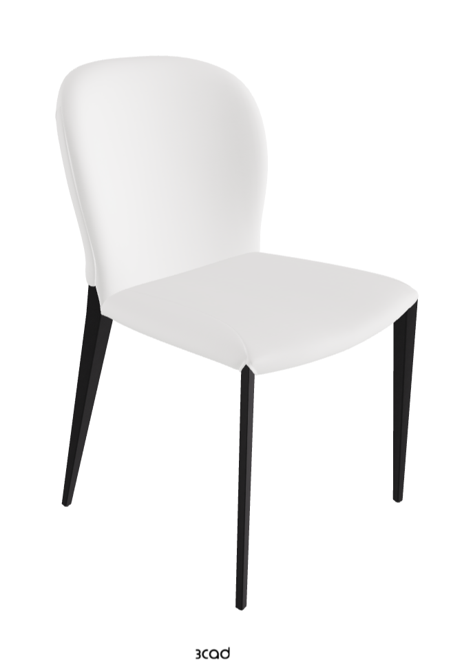 Nancy ML Dining Chair_Black Embossed_Synthetic Leather_Bianco