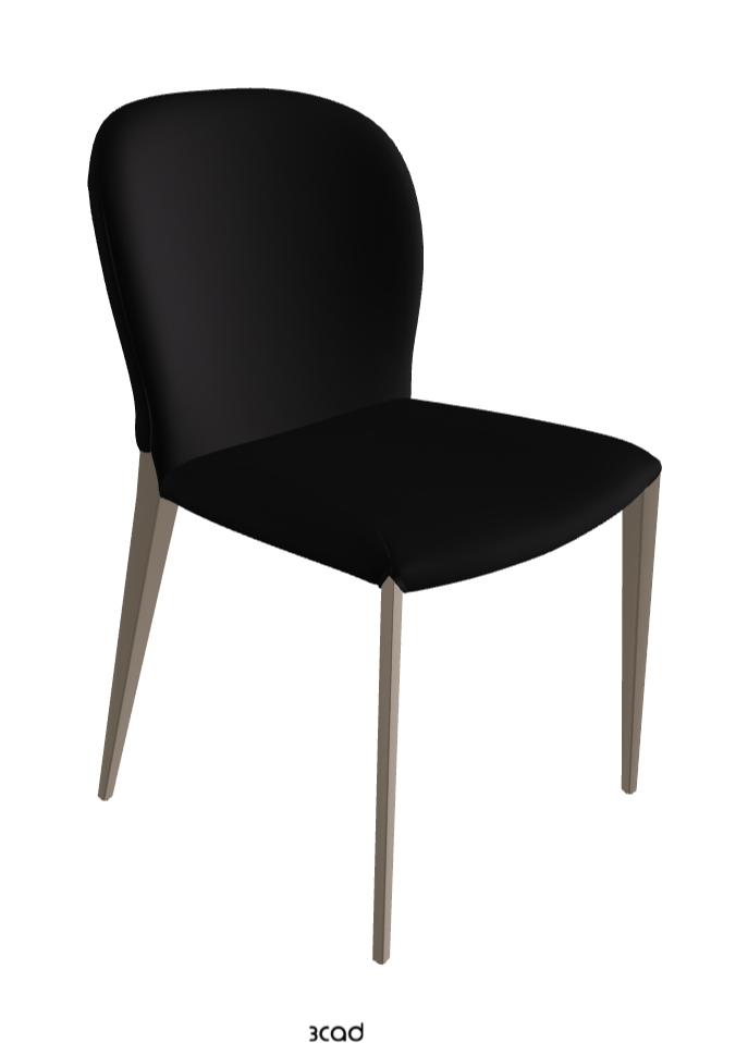 Nancy ML Dining Chair_Titanium Embossed_Synthetic Leather_Nero