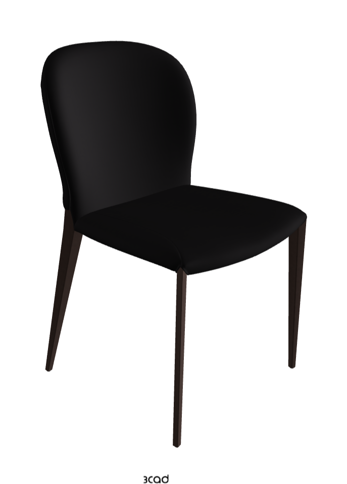 Nancy ML Dining Chair_Bronze Embossed_Synthetic Leather_Nero