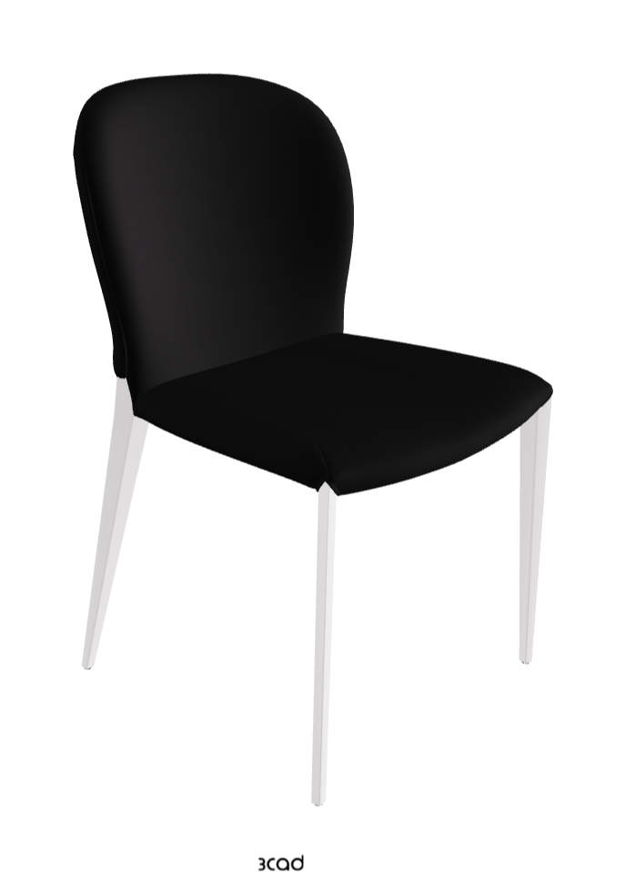 Nancy ML Dining Chair_Pearl Embossed_Synthetic Leather_Nero