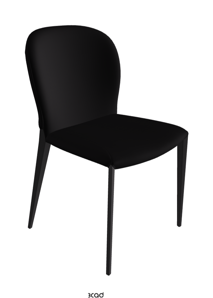Nancy ML Dining Chair_Black Embossed_Synthetic Leather_Nero