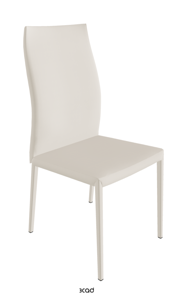 Norma Couture High Back Dining Chair_Glove Soft Leather:_Ecru