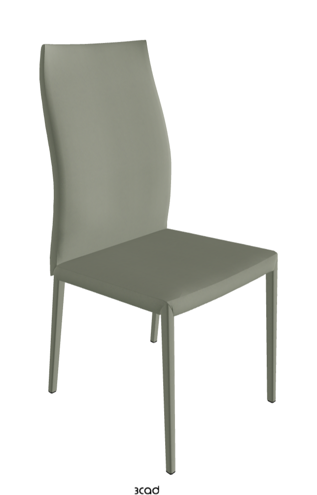 Norma Couture High Back Dining Chair_Soft Leather:_Cenere