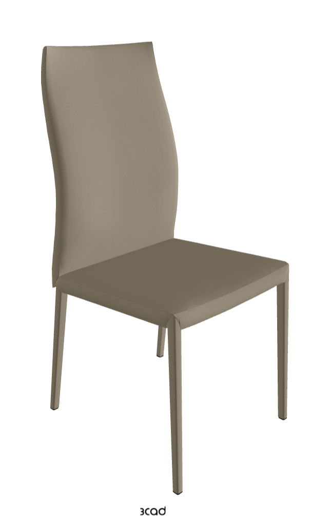 Norma Couture High Back Dining Chair_Soft Leather:_Tortora