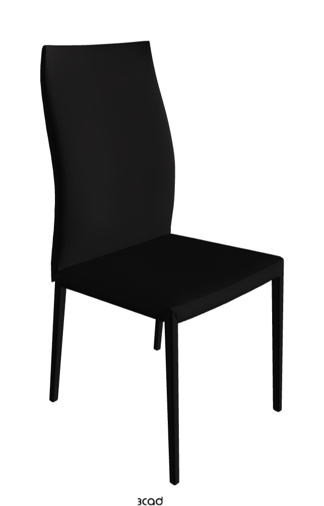 Norma Couture High Back Dining Chair_Soft Leather:_Nero