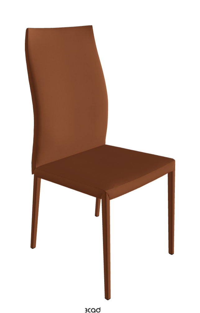 Norma Couture High Back Dining Chair_Soft Leather:_Cognac
