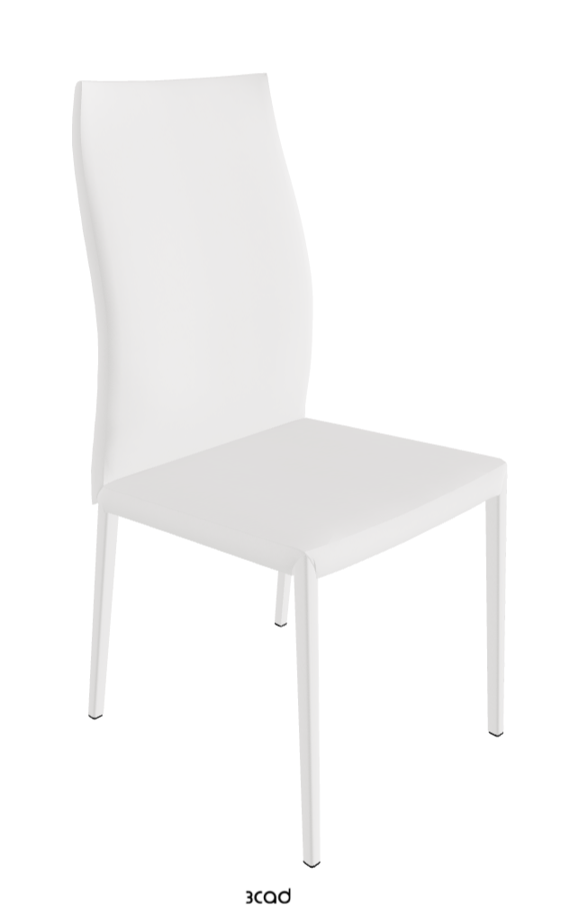 Norma Couture High Back Dining Chair_Synthetic Leather:_Bianco