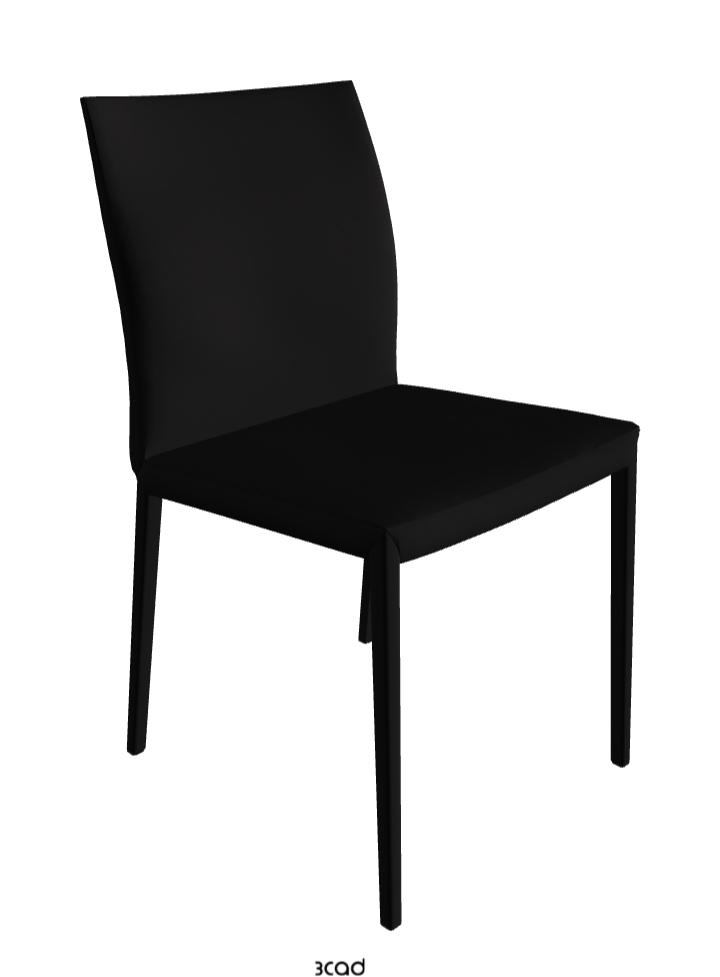 Norma Couture Standard Back Dining Chair_Soft Leather_Nero