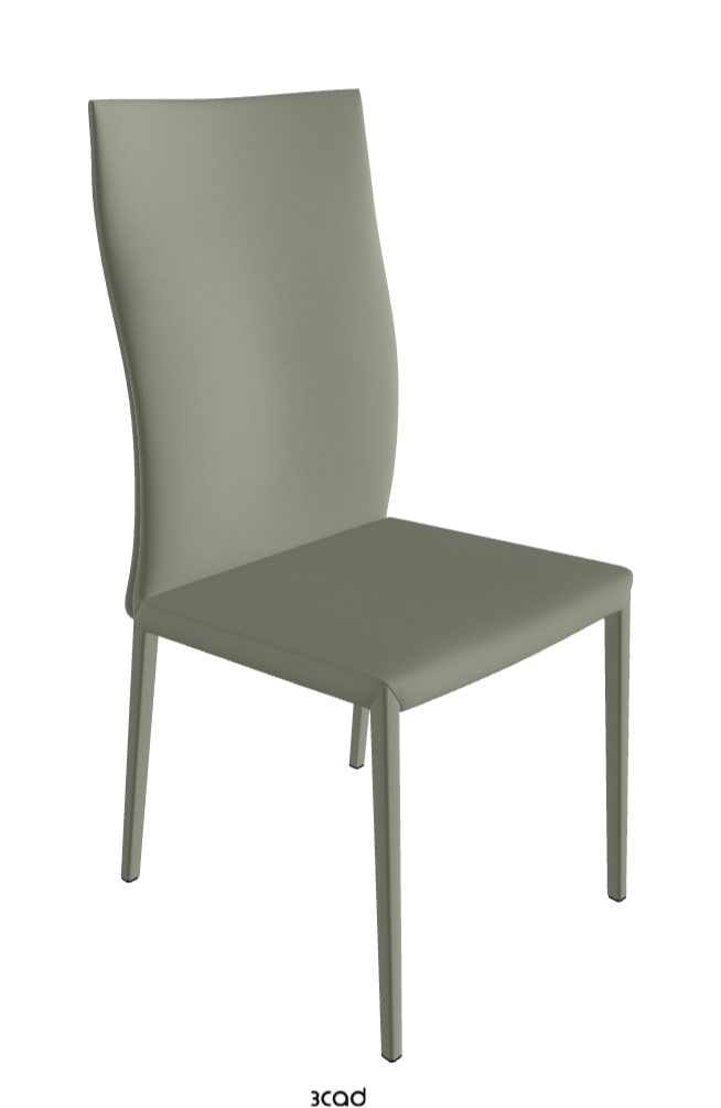 Norma High Back Dining Chair_Soft Leather:_Cenere