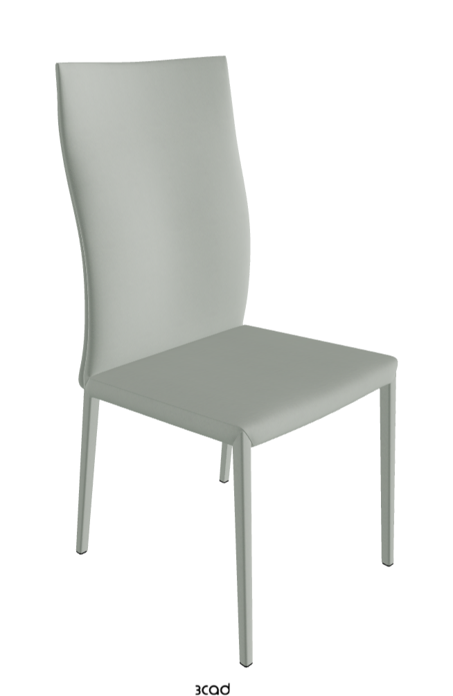 Norma High Back Dining Chair_Soft Leather:_Ice