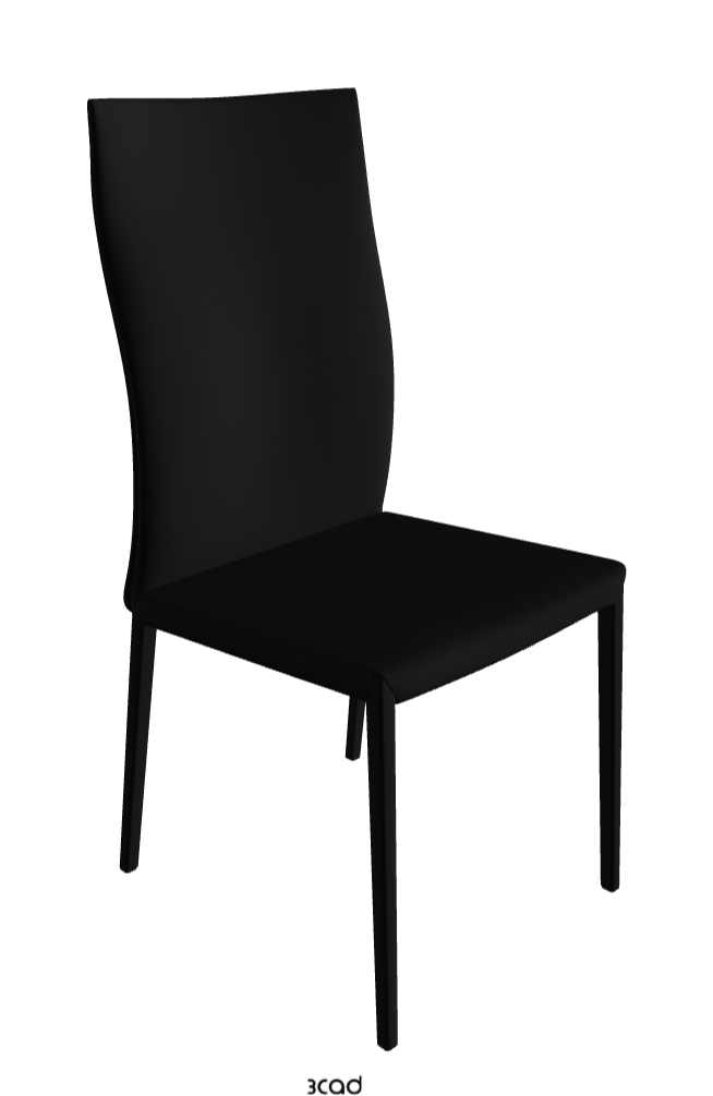 Norma High Back Dining Chair_Soft Leather:_Nero