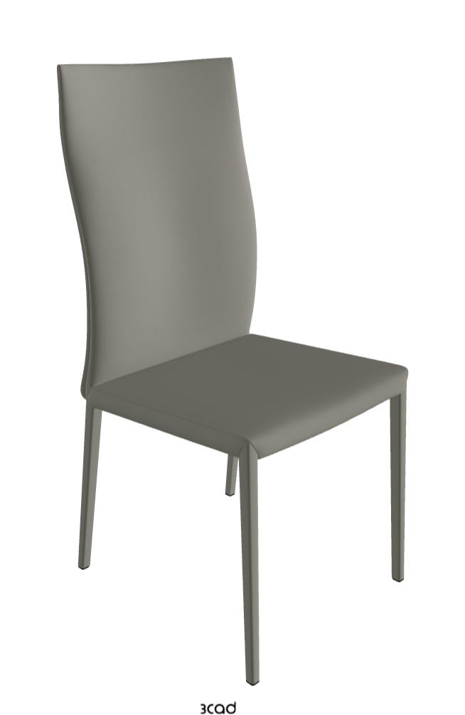 Norma High Back Dining Chair_Synthetic Leather:_Cemento