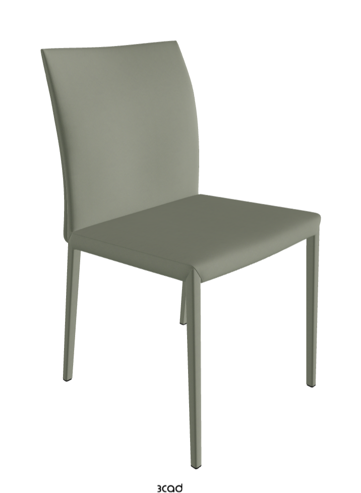 Norma Standard Back Dining Chair_Soft Leather_Cenere