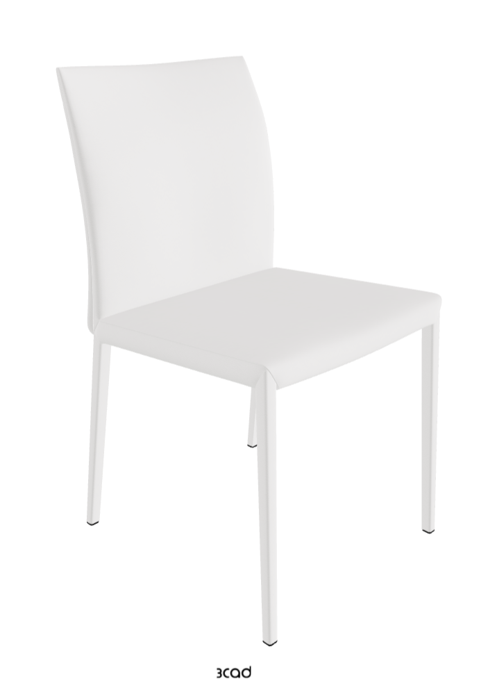 Norma Standard Back Dining Chair_Synthetic Leather_Bianco