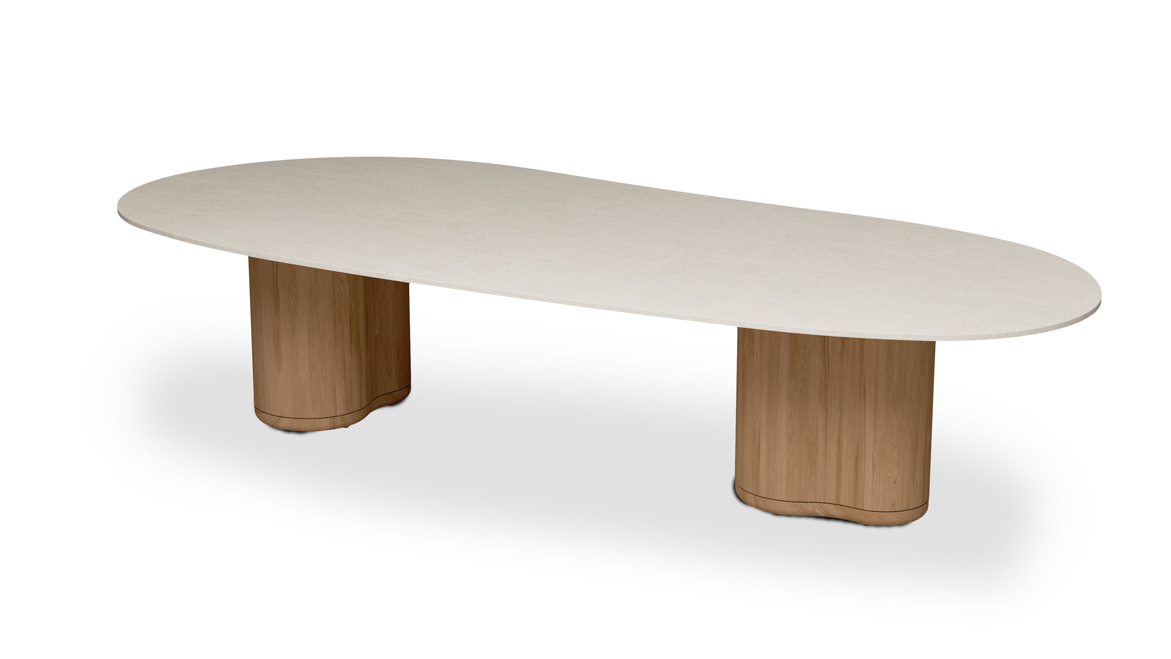 Manutti Ogado Organic Dining Table with 73 cm Height and Ceramic Table Top