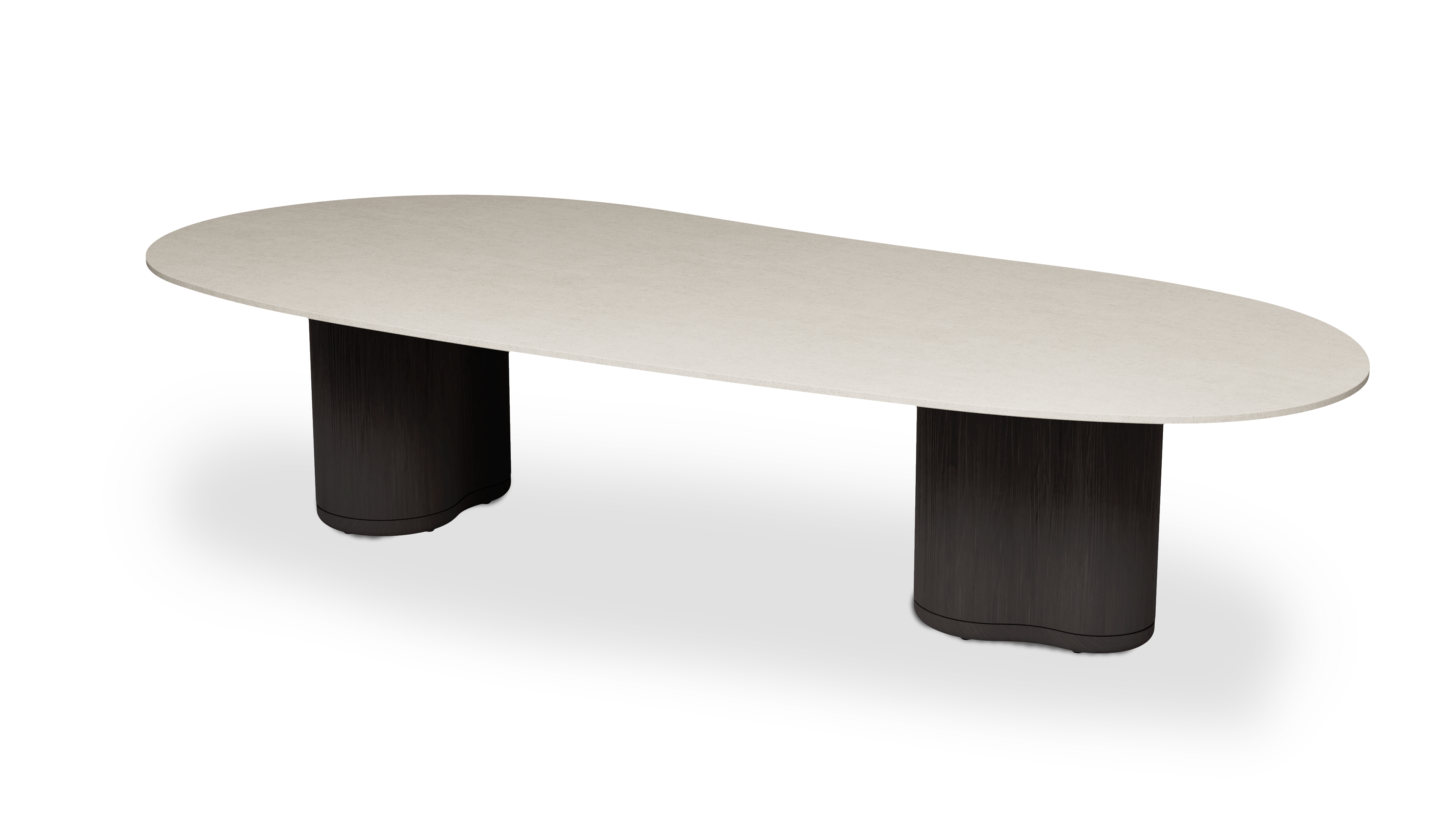 Manutti Ogado Organic Dining Table with 73 cm Height and Ceramic Table Top