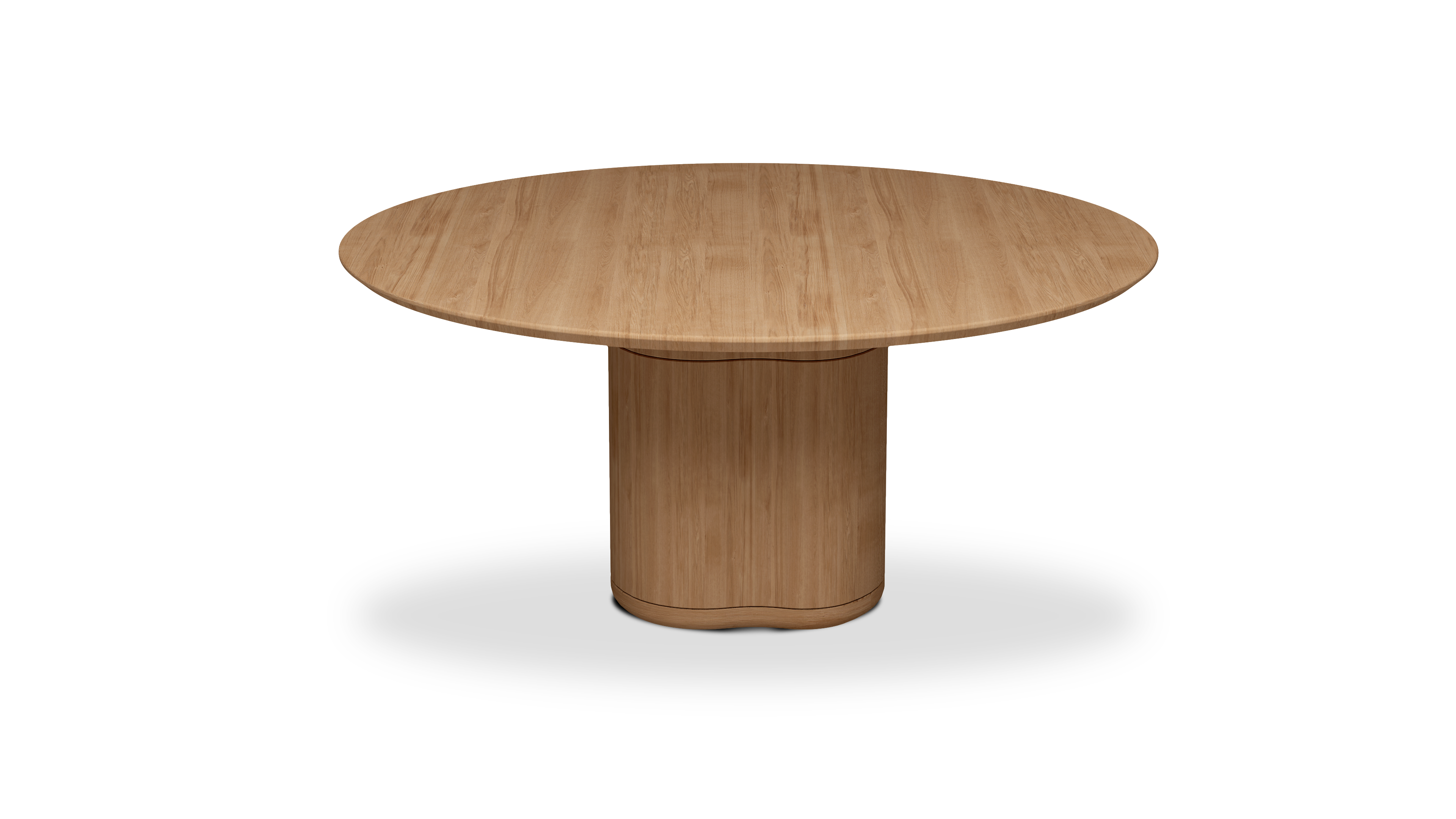 Manutti Ogado Round Dining Table with 160 cm Width , 75 cm Height & Teak Table Top