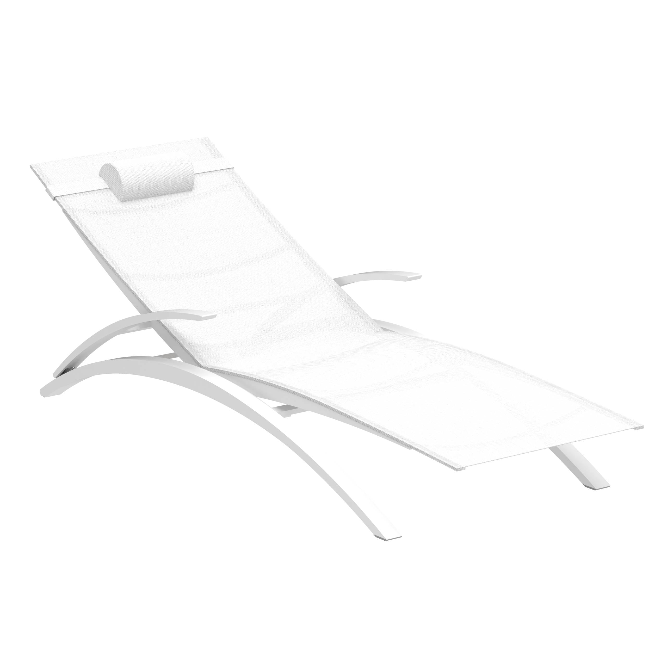 Ozon Stackable Lounger Coated White + White Batyline