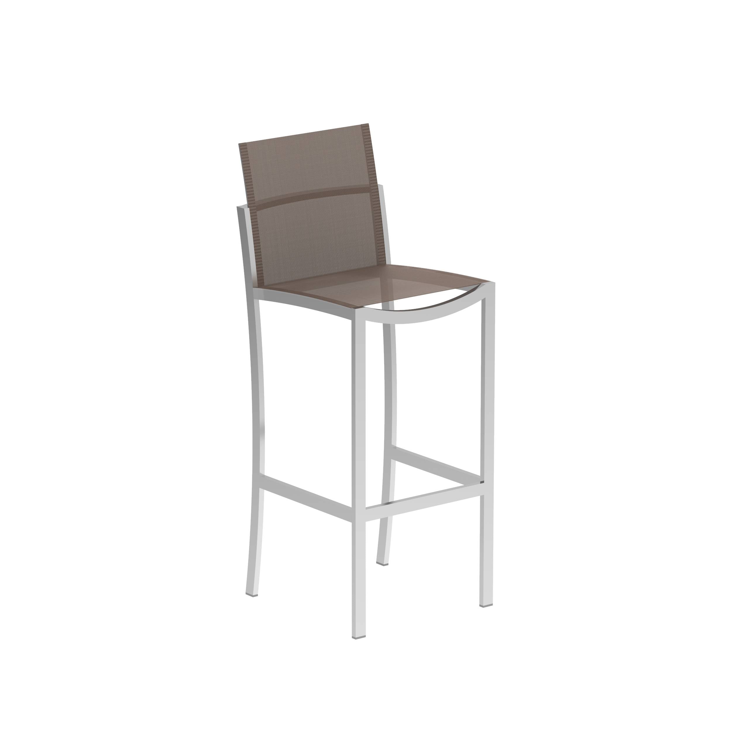 Ozon Bar Chair Ss + Batyline Cappuccino El. Pol.