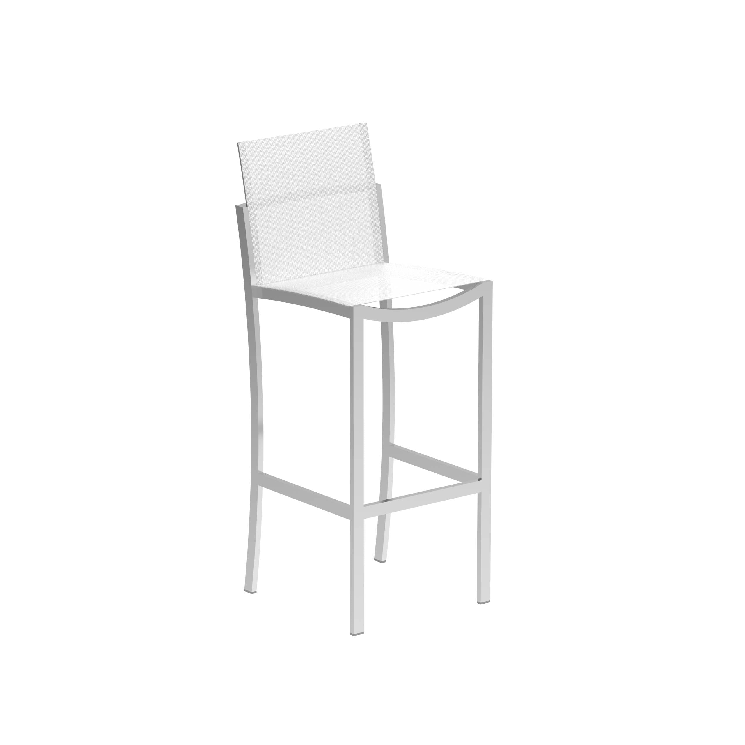 Ozon Bar Chair Ss + Batyline White El. Pol.