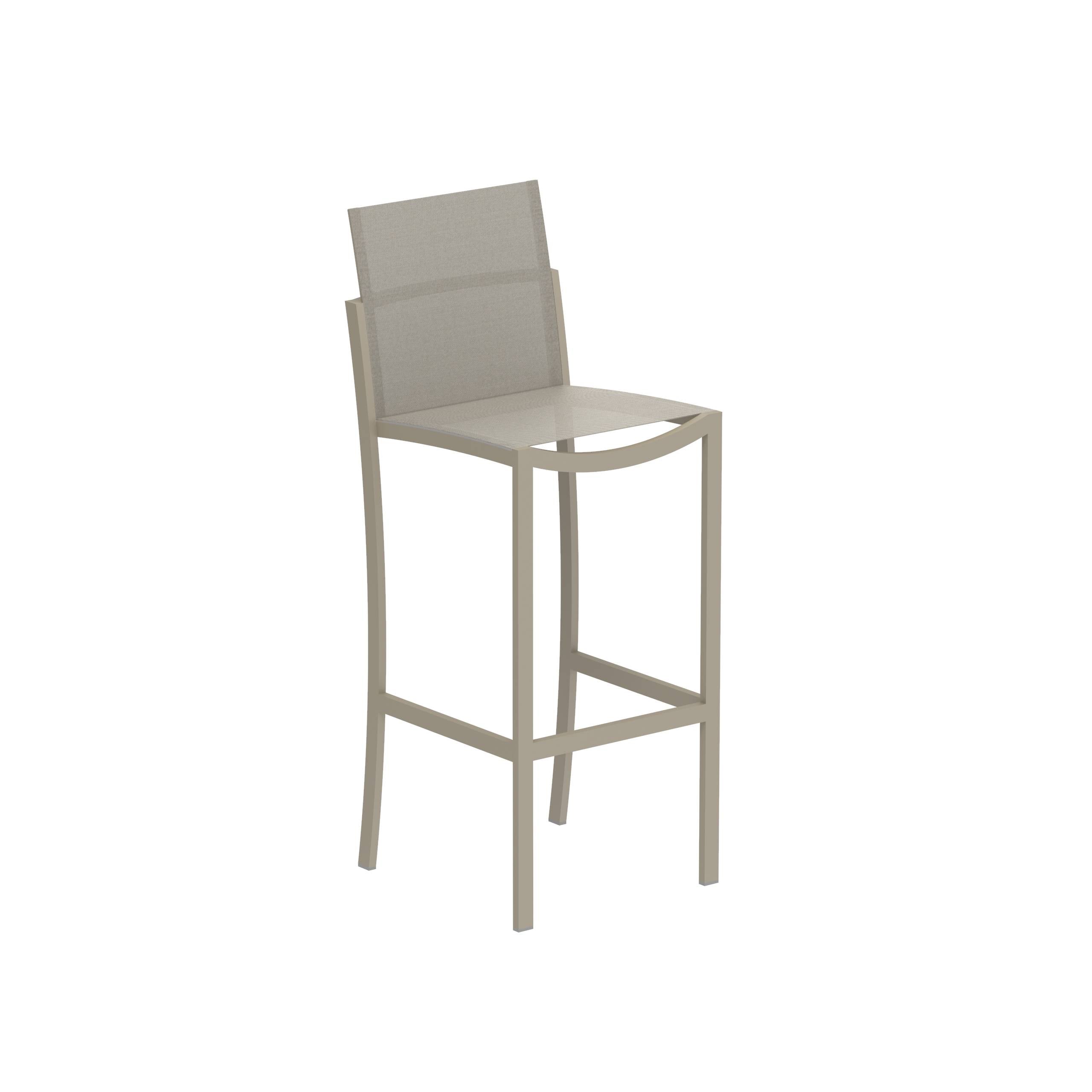 Ozon Bar Chair Alu Sand + Batyline Pearl Grey