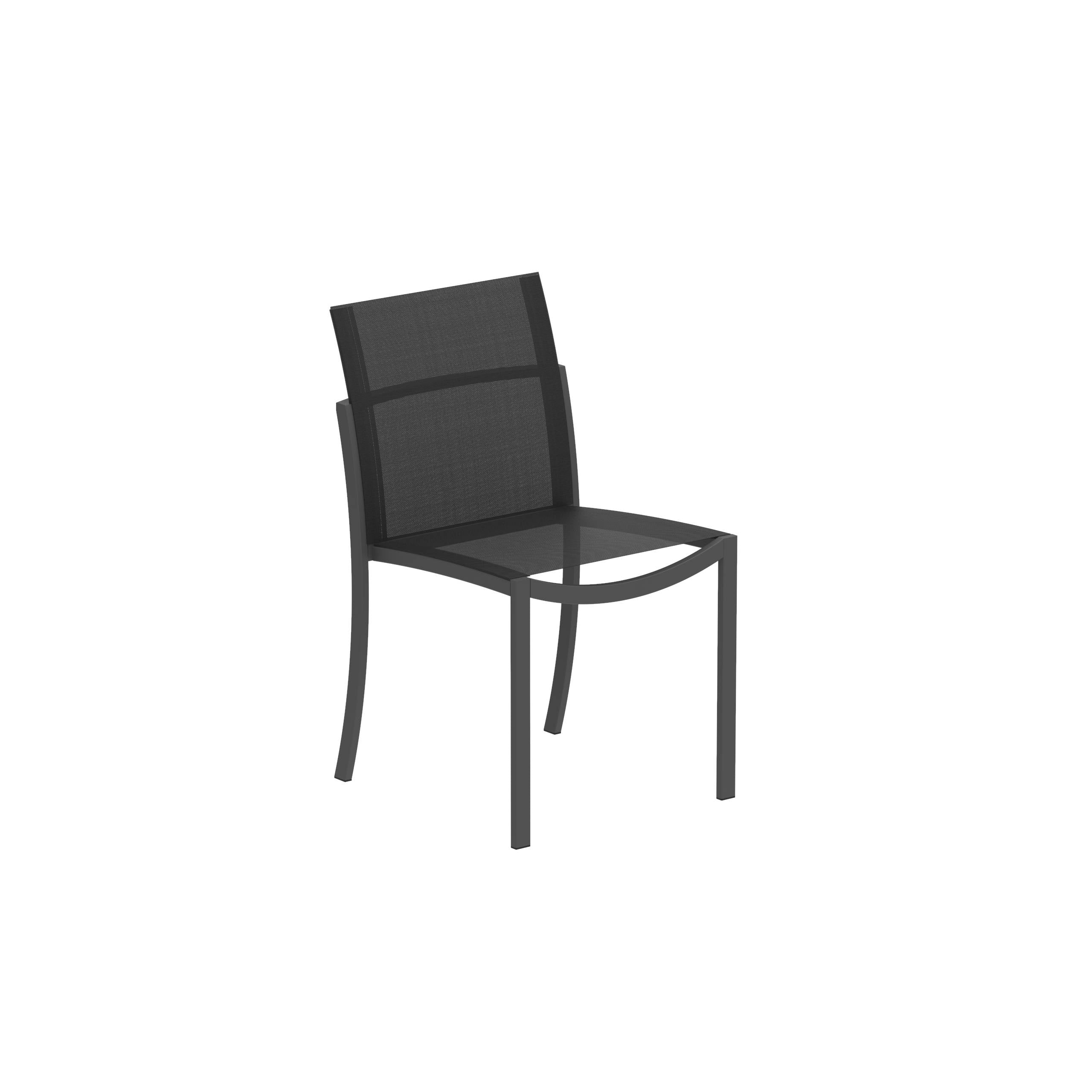 Ozon Stackable Chair Alu Black And Black Batyline