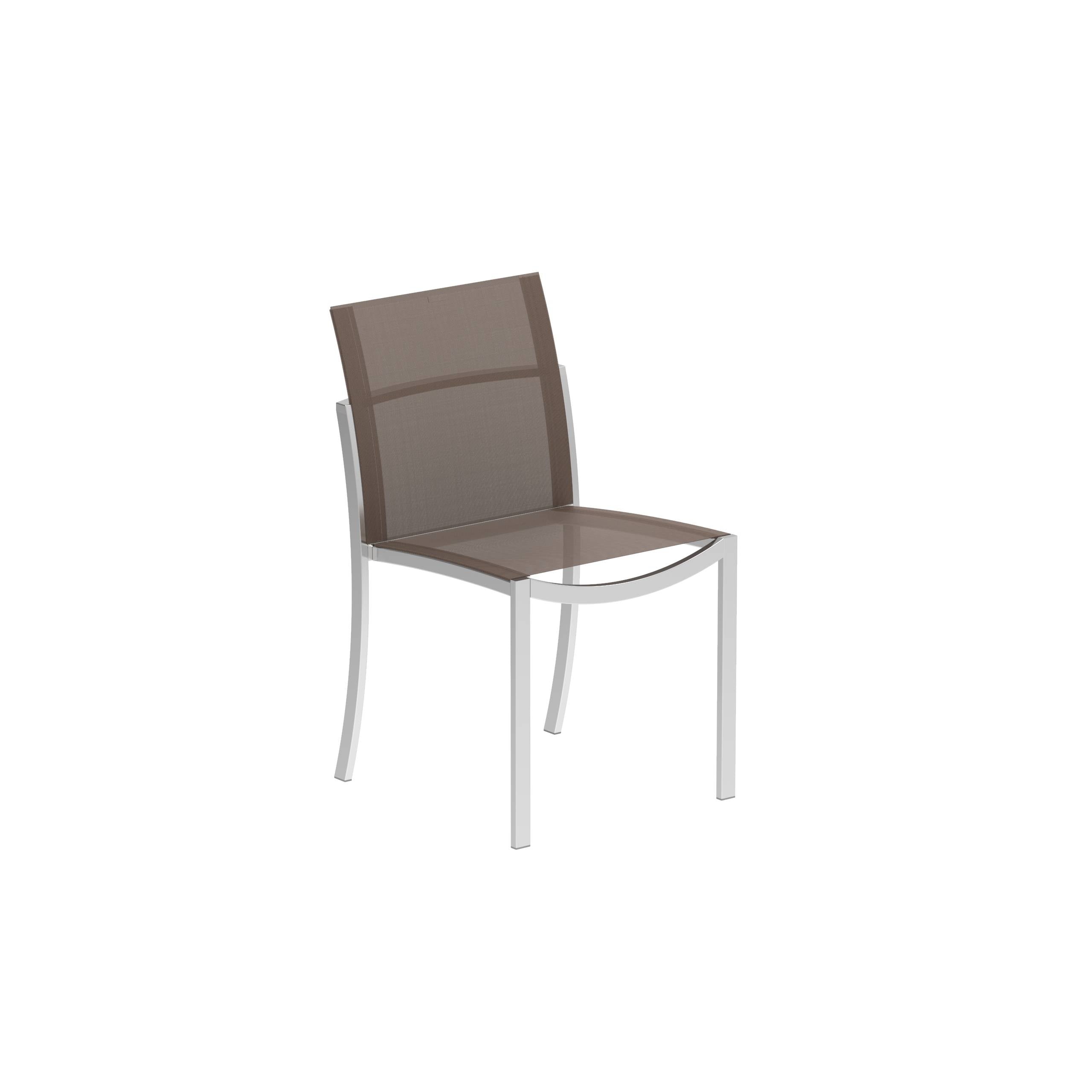 Ozon Stackable Chair Inox Frame And Cappuccino Batyline El. Pol.