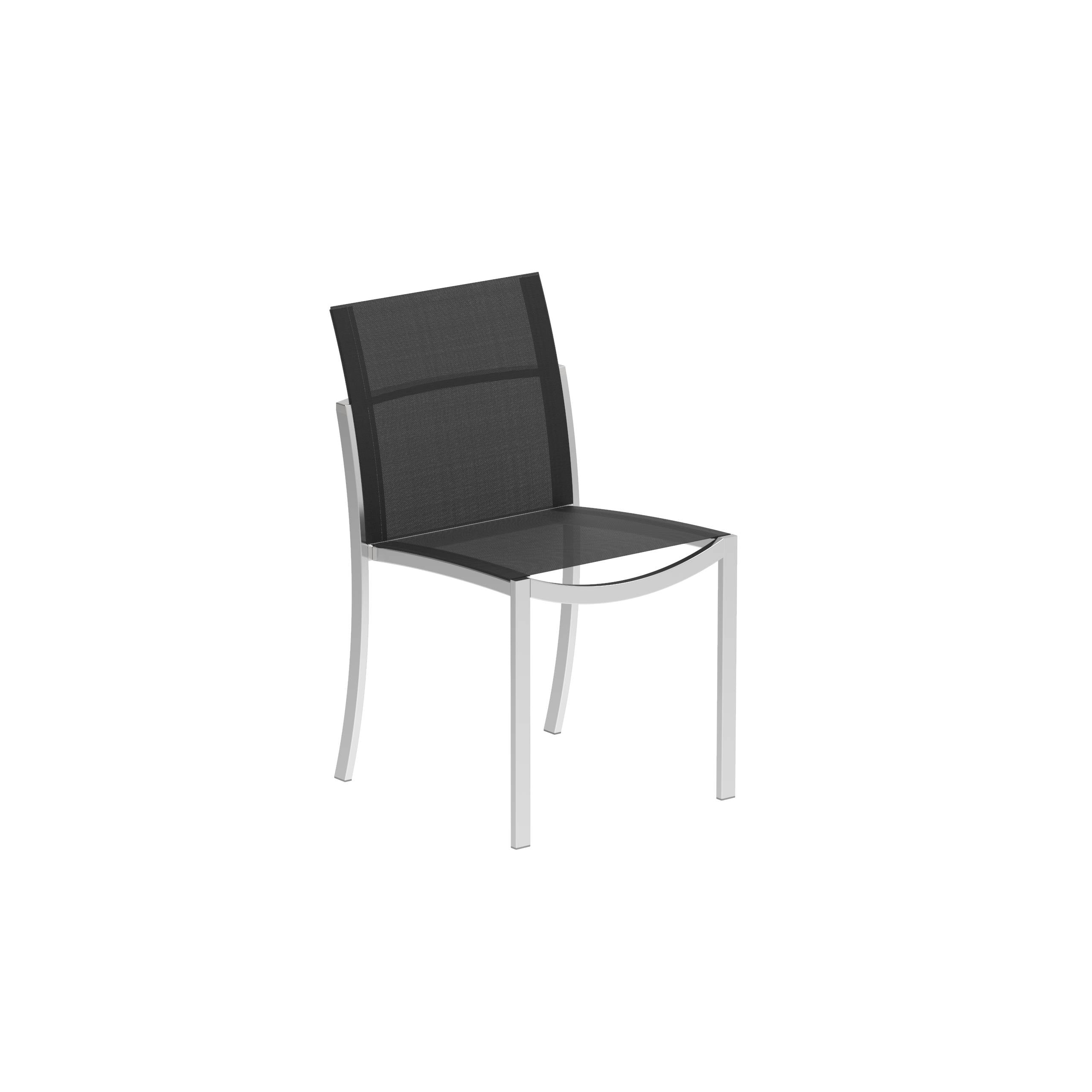 Ozon Stackable Chair Inox Frame And Black Batyline El.Pol.