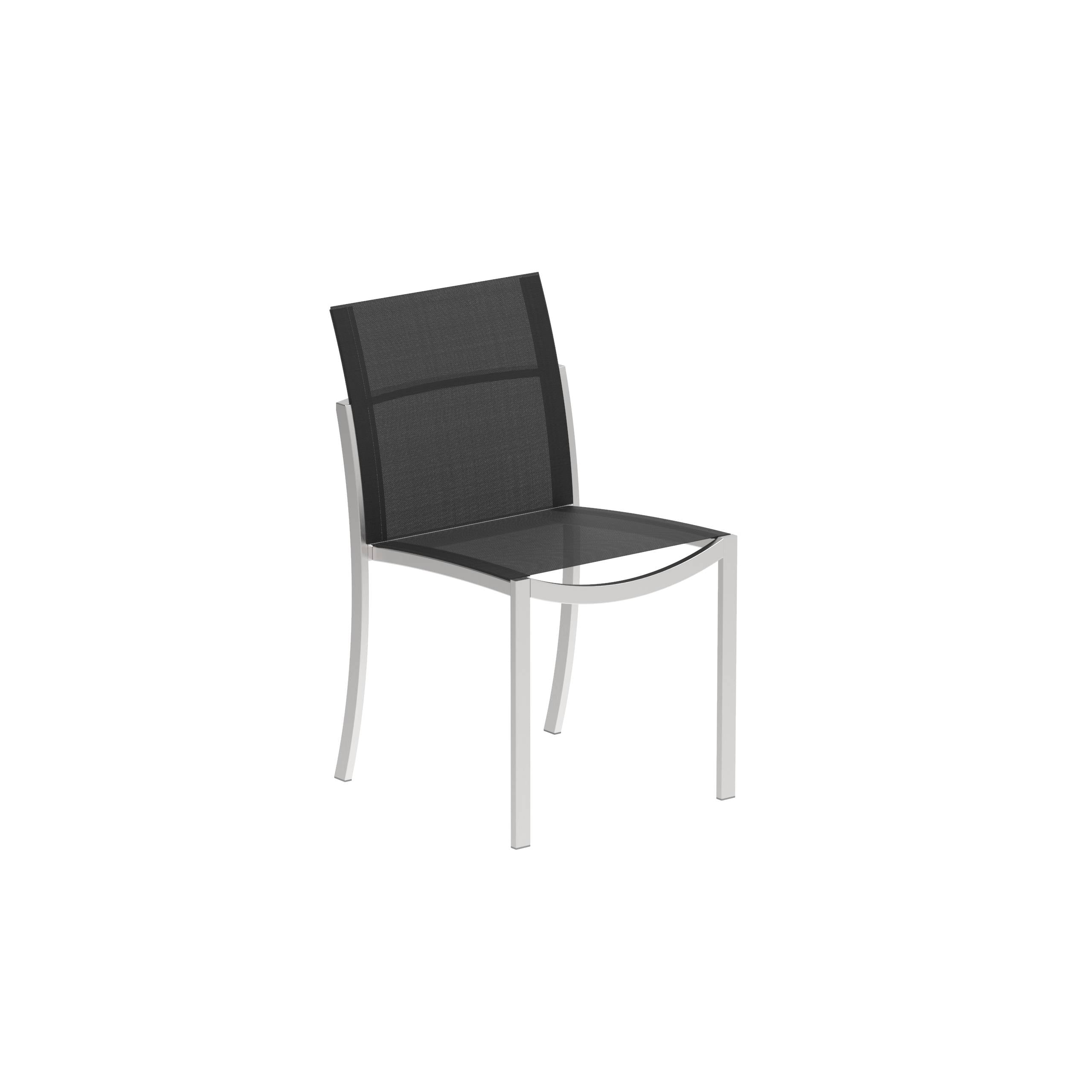 Ozon Stackable Chair Inox Frame And Black Batyline