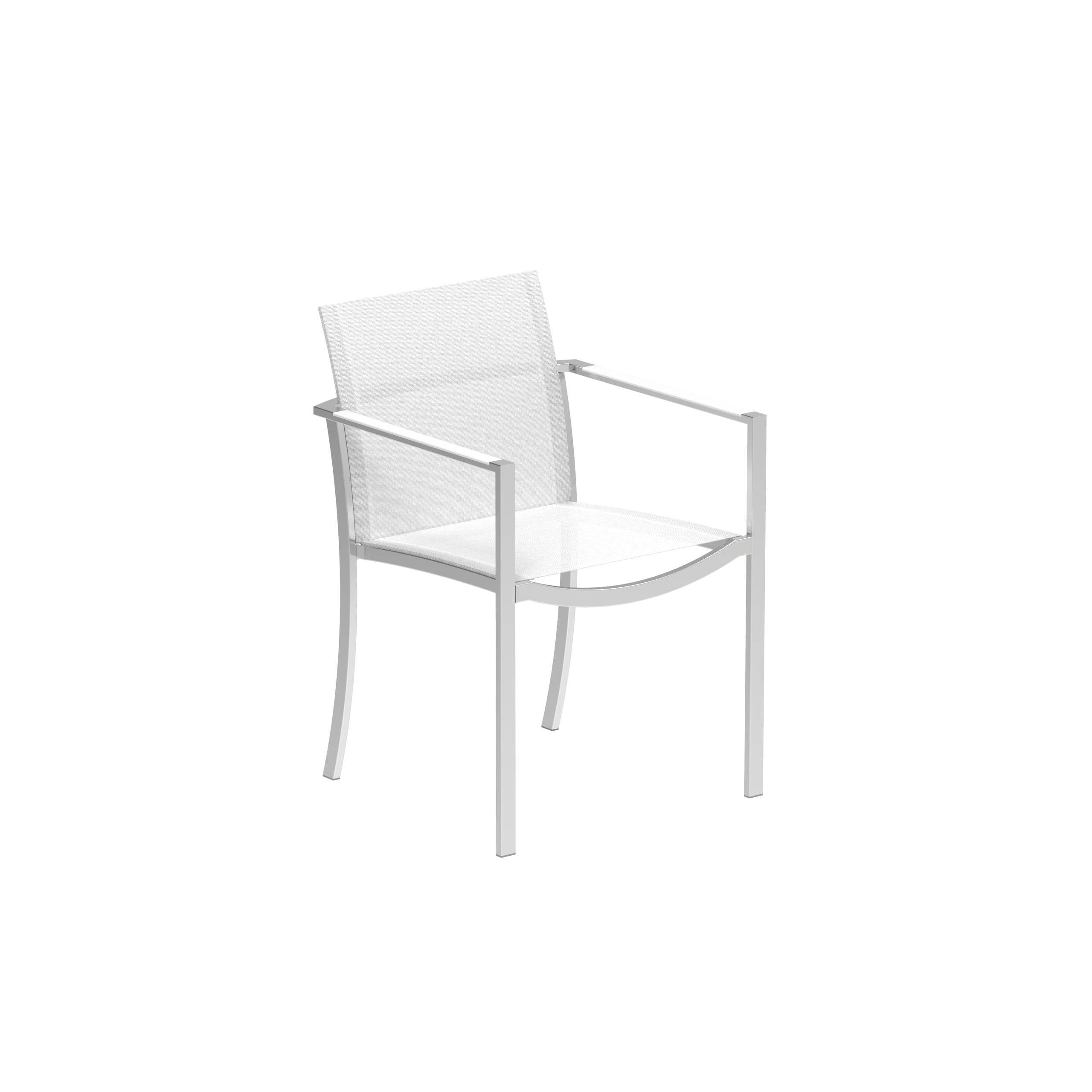 Ozon Stackable Chair Stainless Steel And White Batyline El.Pol.