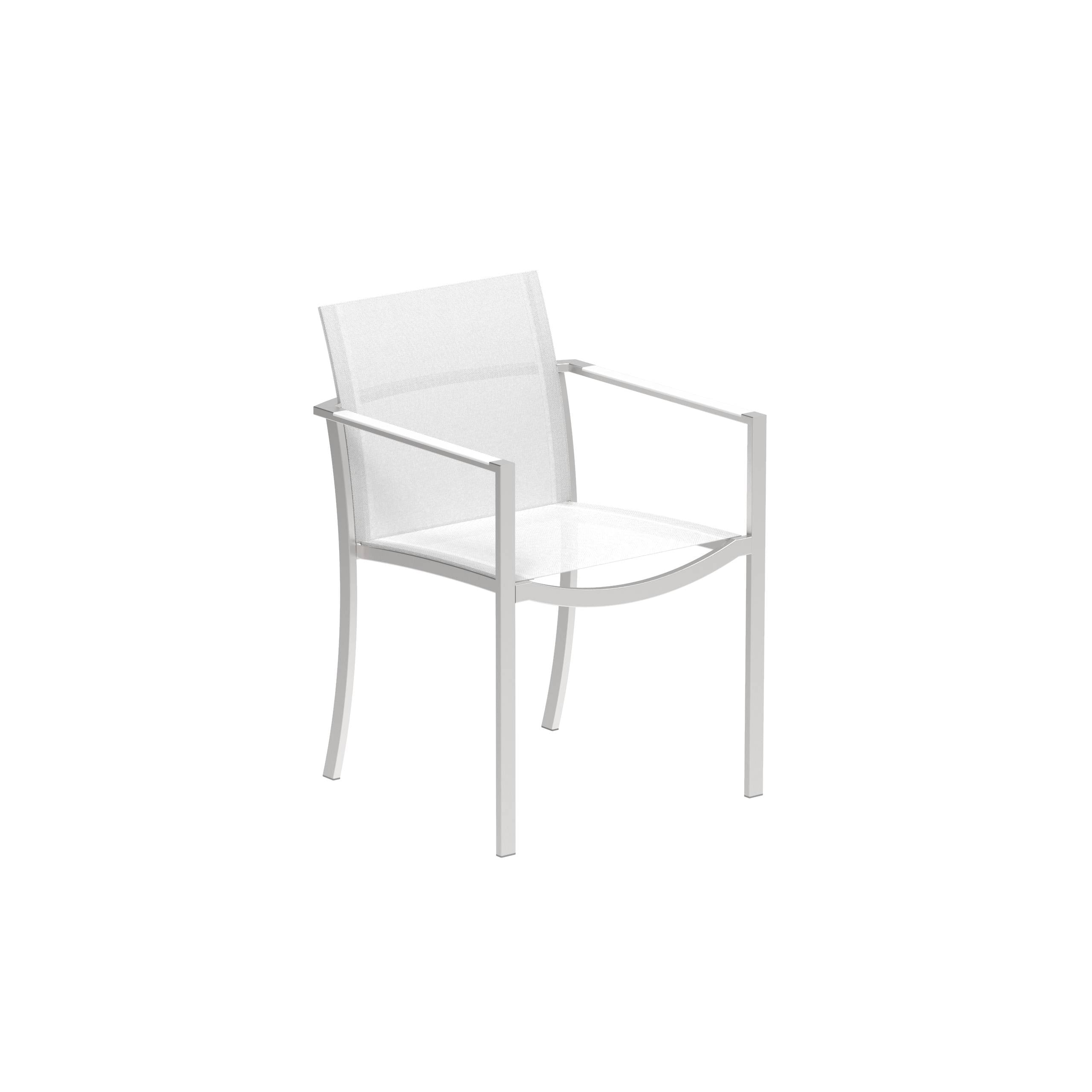 Ozon Stackable Chair Inox And White Batyline