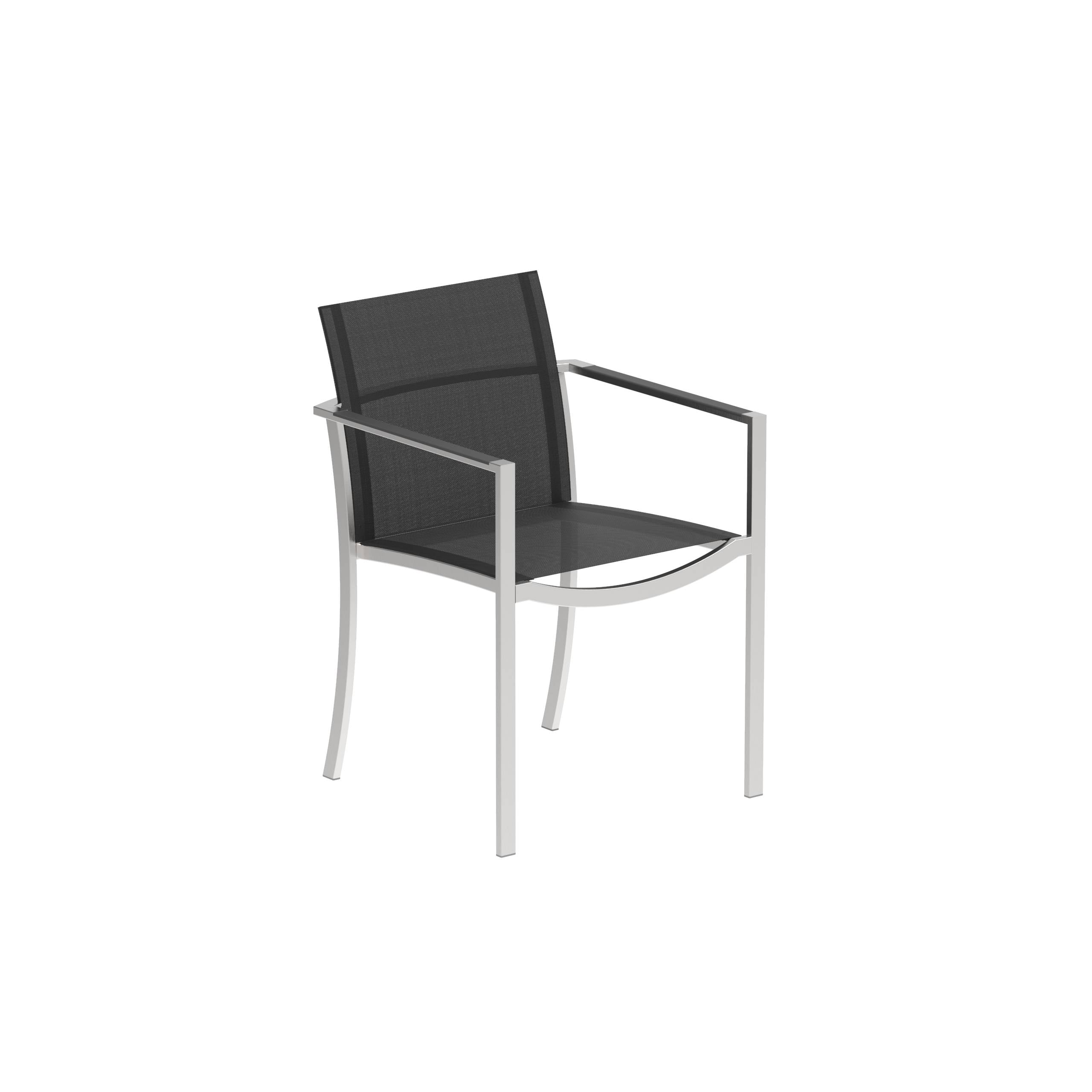 Ozon Stackable Chair With Inox Frame And Black Batyline