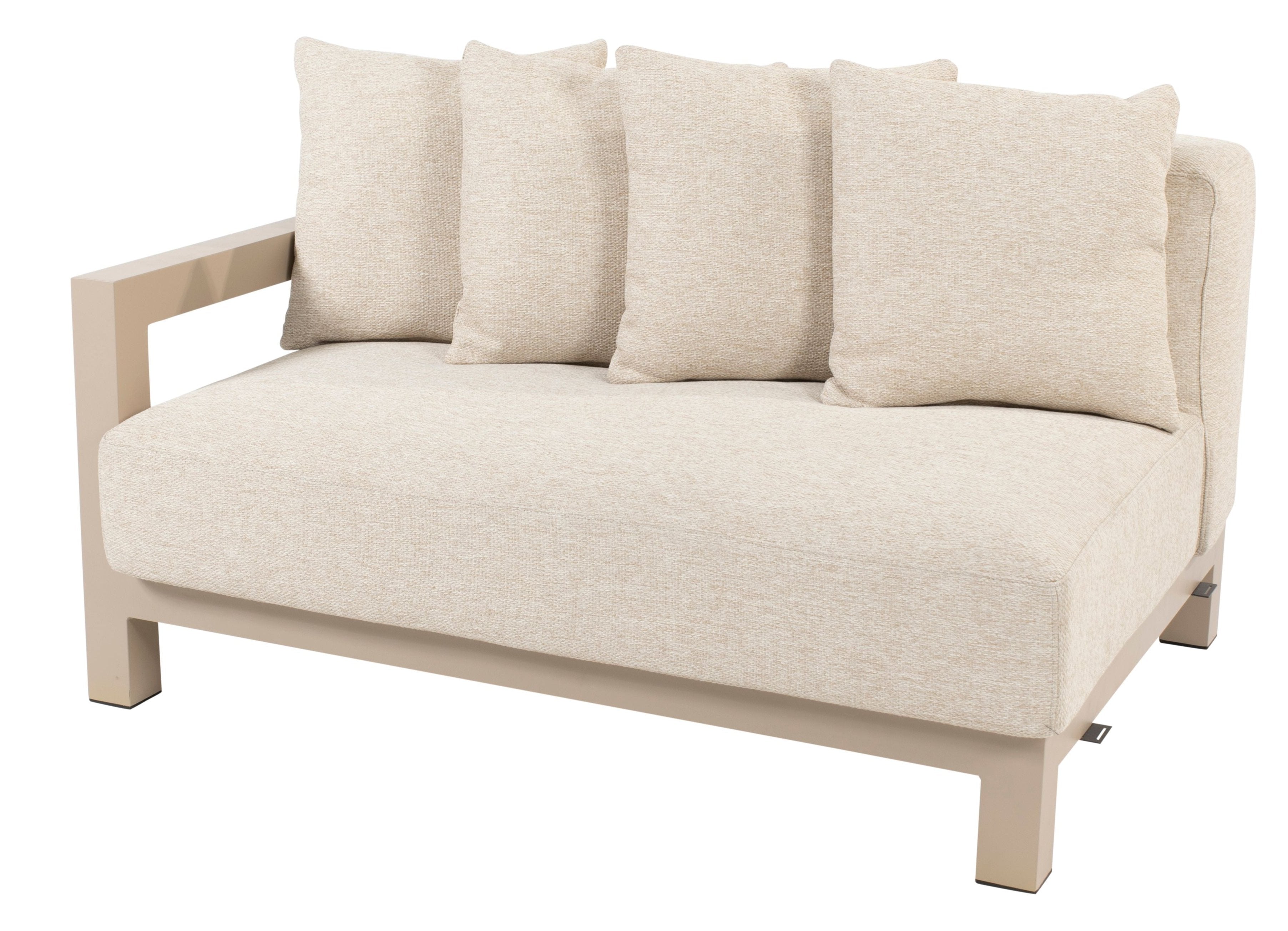 4 Seasons Outdoor Raffinato Living Bench 1.5 Seater Right Latte With 6 Cushions (2 Per Box)