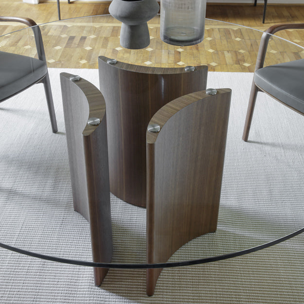 Porada Alan Glass Round Dining Table