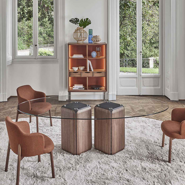 Porada Bay Marble Elliptical Dining Table