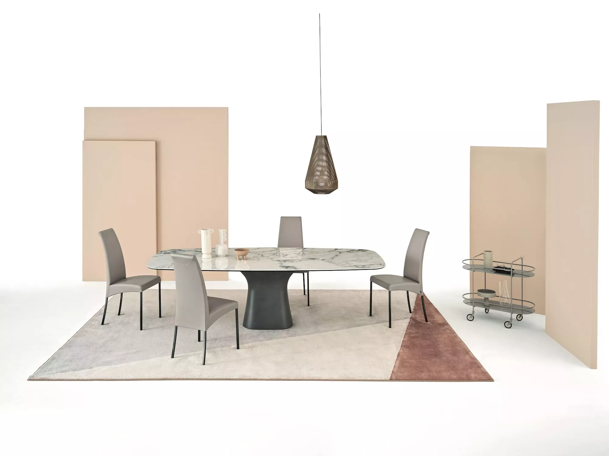 Bontempi Podium Barrel Fixed Dining Table | 52.90,52.91,53.98
