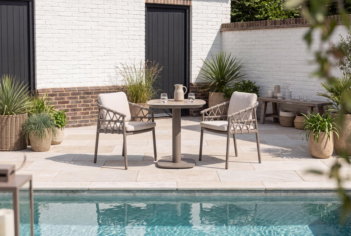 4 Seasons Outdoor Piacenza 2 Seat Manolo 75cm Barrel Ceramic Dining Table