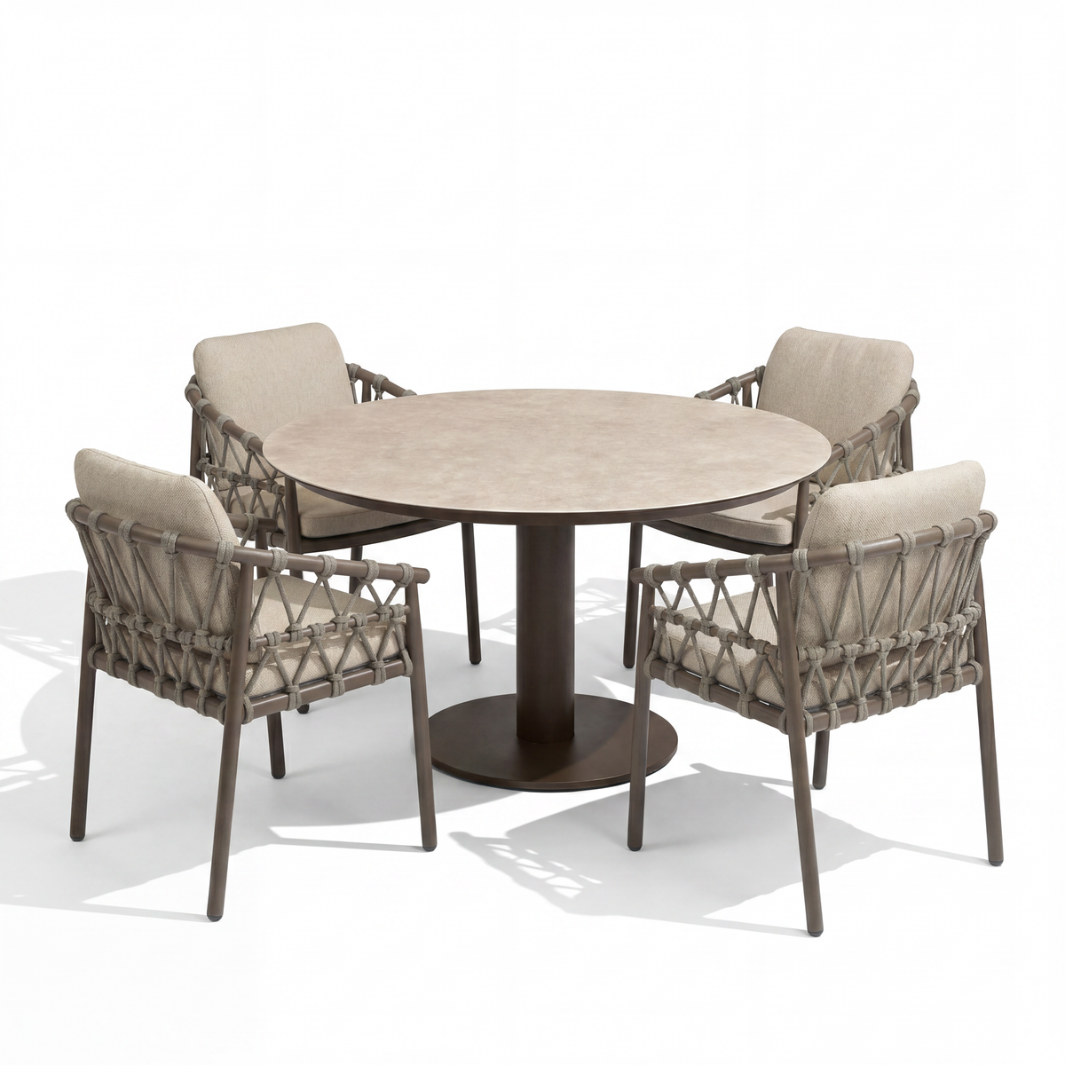 4 Seasons Outdoor Piacenza 4 Seat Sarah 120cm Round Ceramic Dining Table