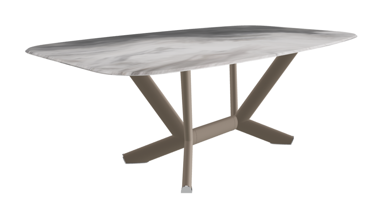 Cattelan Italia Planer Crystalart Rectangular & Barrel-Shaped Dining Table
