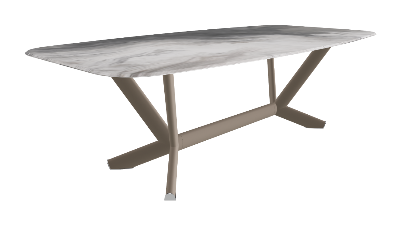 Cattelan Italia Planer Crystalart Rectangular & Barrel-Shaped Dining Table
