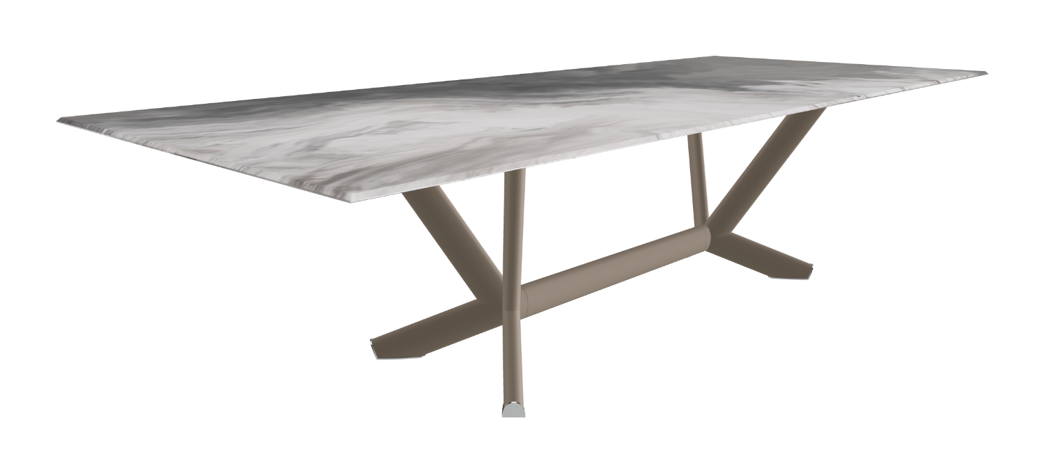 Cattelan Italia Planer Crystalart Rectangular & Barrel-Shaped Dining Table