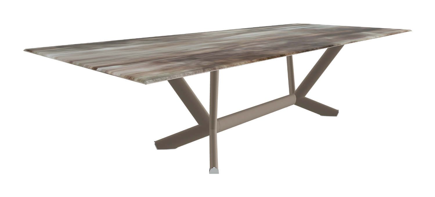 Cattelan Italia Planer Crystalart Rectangular & Barrel-Shaped Dining Table
