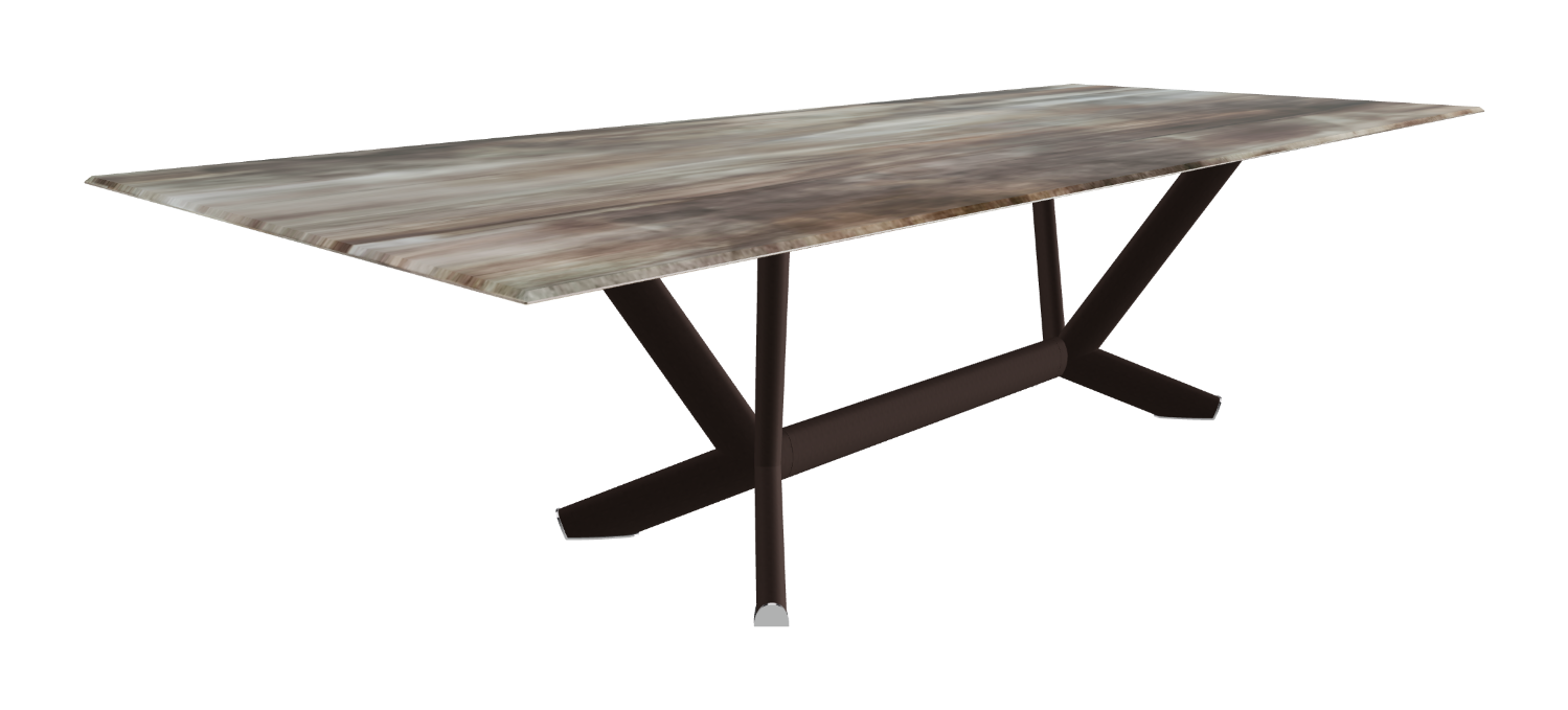 Cattelan Italia Planer Crystalart Rectangular & Barrel-Shaped Dining Table